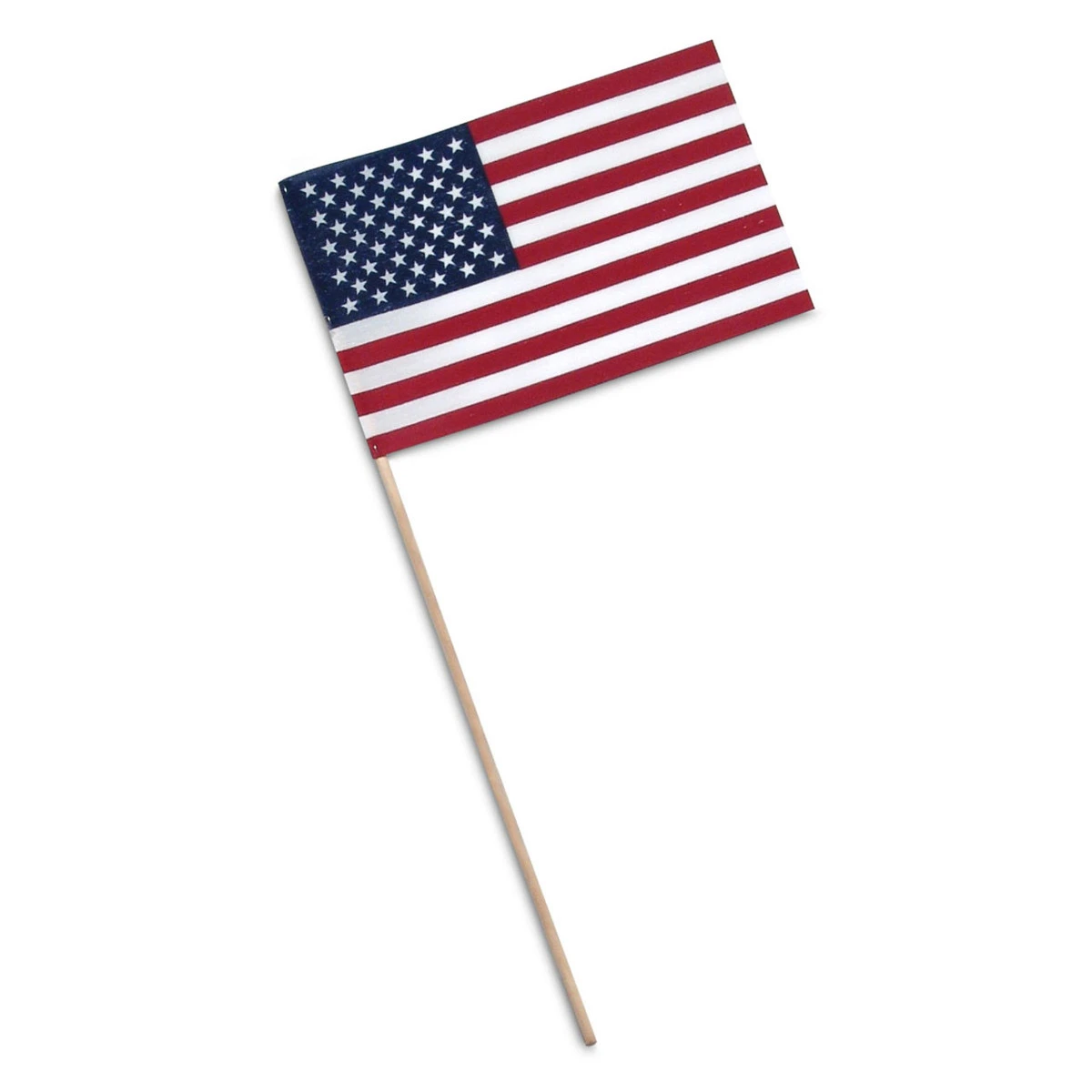 Super Tough US Stick Flag 8" X 12" Economy - Wood Stick - No Spear Tip - 12 PK 2 Super Tough US Stick Flag 8" X 12" Economy - Wood Stick - No Spear Tip - 12 PK - Image 2