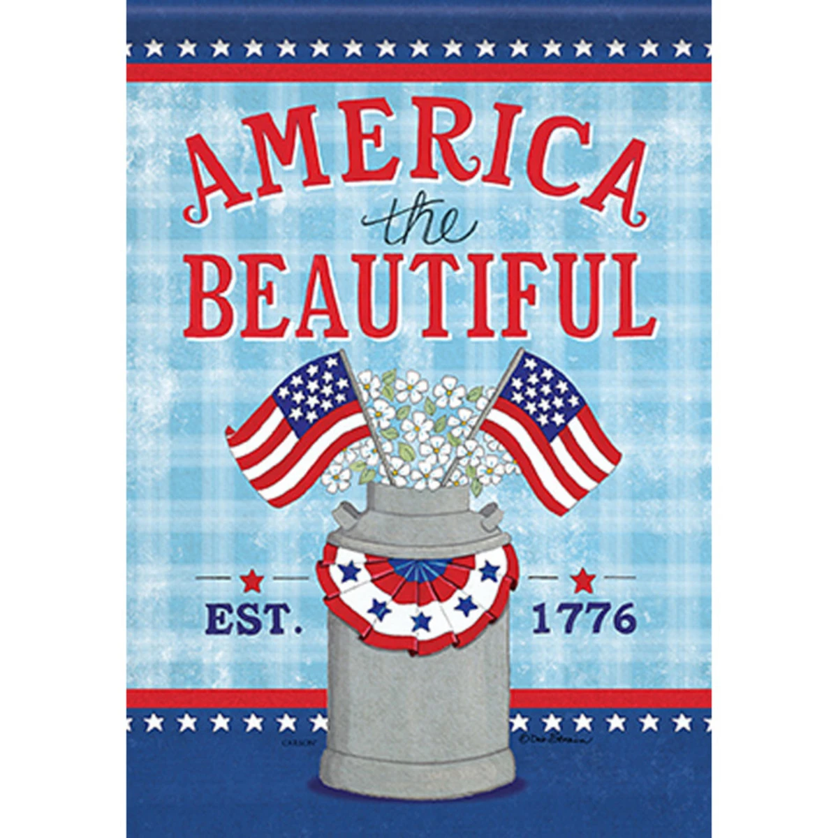Carson Patriotic Banner Flag - Patriotic Milk Can - 28in X 40in 1 Carson Patriotic Banner Flag - Patriotic Milk Can - 28in X 40in