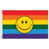 Rainbow Happy Face Flag 3ft X 5ft Printed Polyester