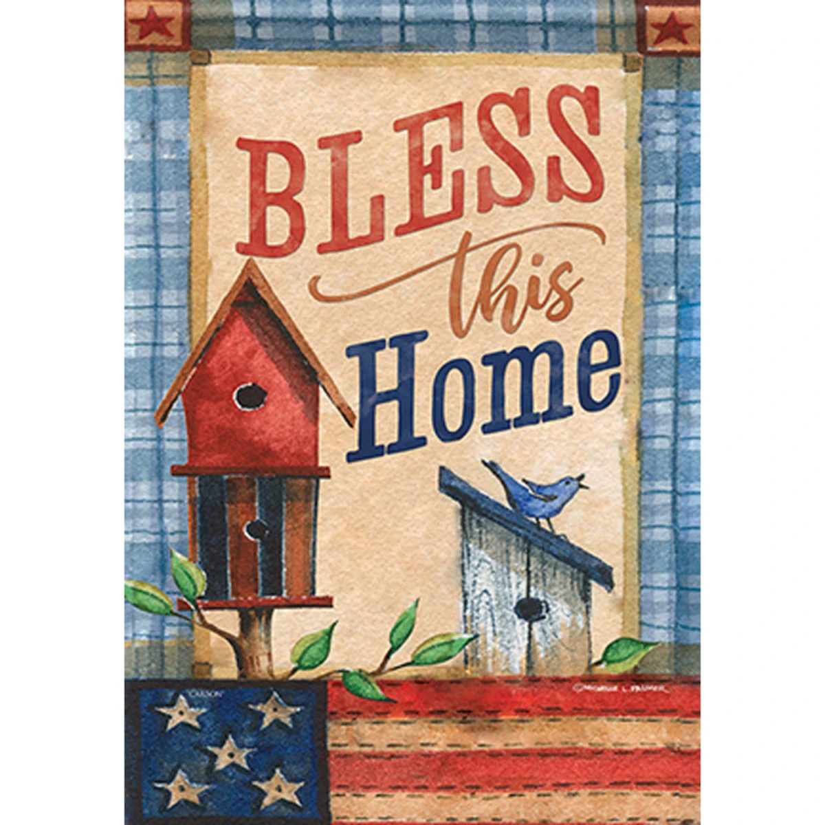 Carson Patriotic Banner Flag - Patriotic Patchwork - 28in X 40in 1 Carson Patriotic Banner Flag - Patriotic Patchwork - 28in X 40in