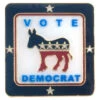 Vote Democrat Square Pin - Single - 1" X 1"