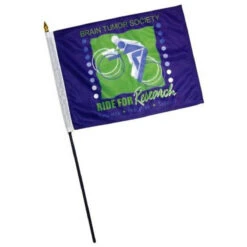 Custom 12in X 18in Thermal Printed Stick Flags