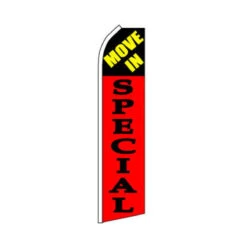 Move In Special Swooper Flag - Red - 11.5ft X 2.5ft