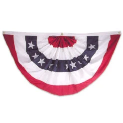 Super Tough Brand 18in X 36in Sewn Nylon Pleated Patriotic Fan