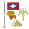 Super Tough Arkansas 3ft X 5ft Flag, Flagpole, Base, And Optional Tassel