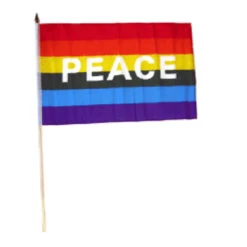 Rainbow Peace Flag 12in X 18in Stick Flag