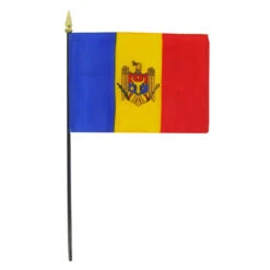 Moldova 4" X 6" Stick Flag