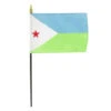 Djibouti 4" X 6" Stick Flag