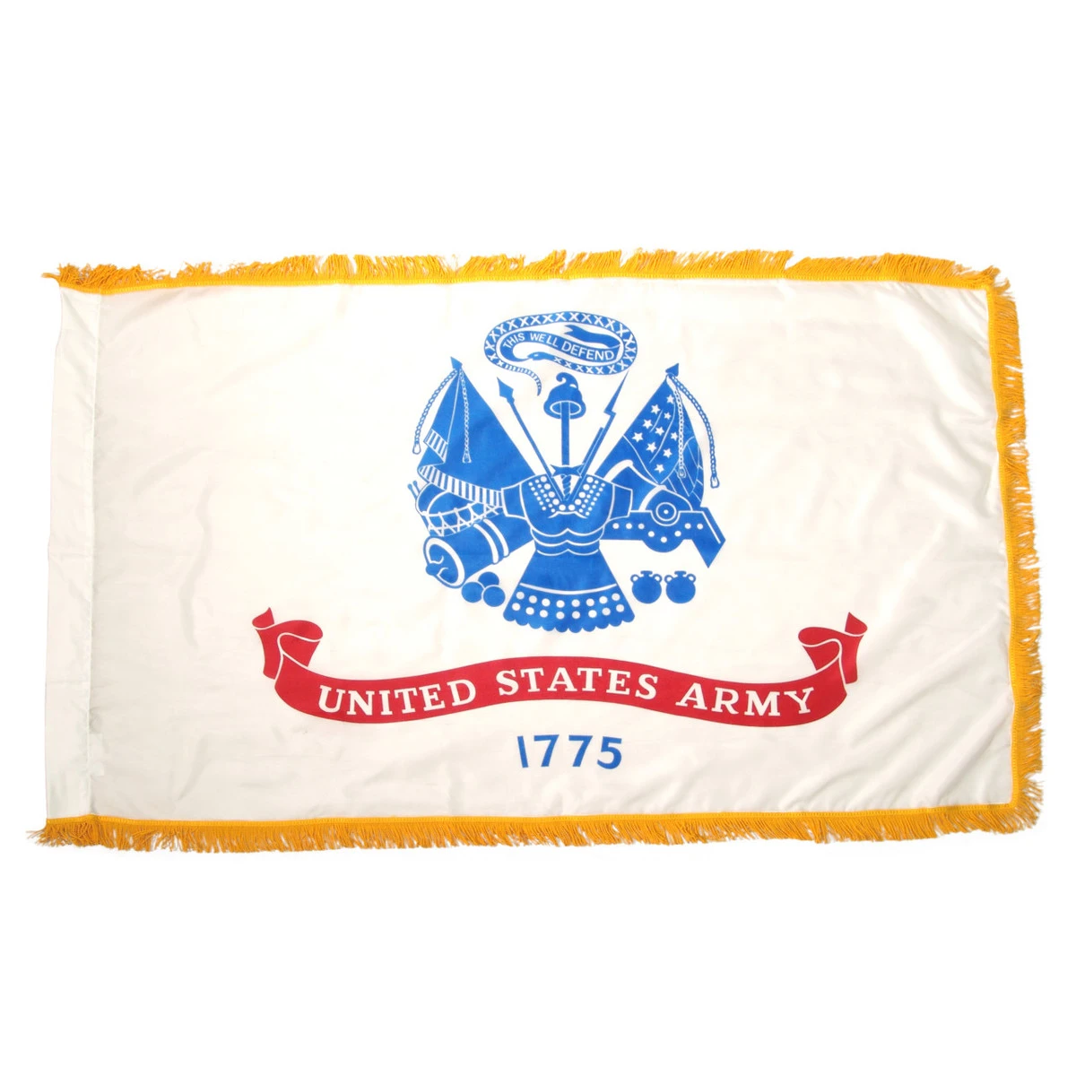 Indoor Army Flag 3ft X 5ft Nylon W/ Fringe 1 Indoor Army Flag 3ft X 5ft Nylon W/ Fringe