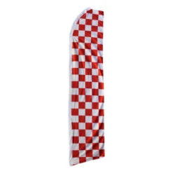 Red And White Checkered Swooper Flag - 11.5ft X 2.5ft