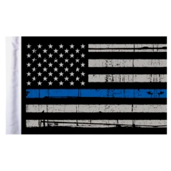 Thin Blue Line American Motorcycle Flag - 6" X 9"