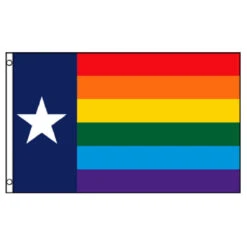 Texas Rainbow Flag 3ft X 5ft Printed Polyester