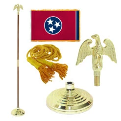 Super Tough Tennessee 3ft X 5ft Flag, Flagpole, Base, And Optional Tassel