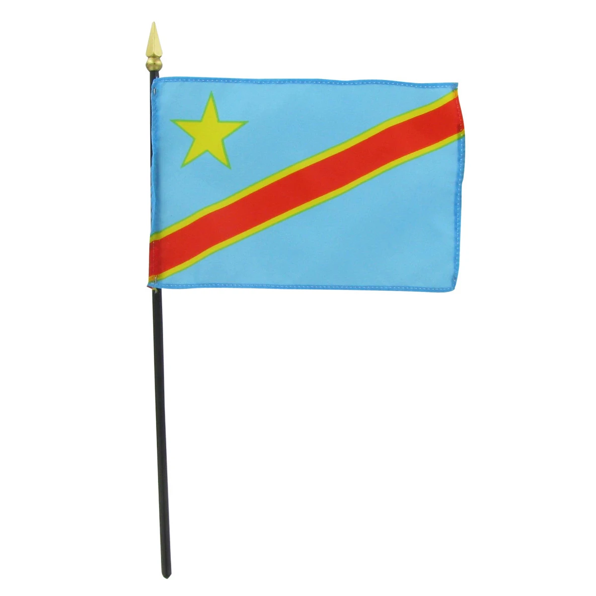 Congo Dem Rep 4" X 6" Stick Flag 1 Congo Dem Rep 4" X 6" Stick Flag