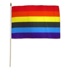 Rainbow Flag 12in X 18in Stick Flag