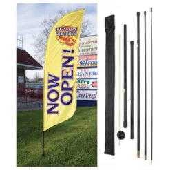 Blade And Teardrop Black Pole With Spike - 16ft