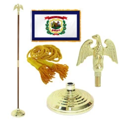 Super Tough West Virginia 3ft X 5ft Flag, Flagpole, Base, And Optional Tassel