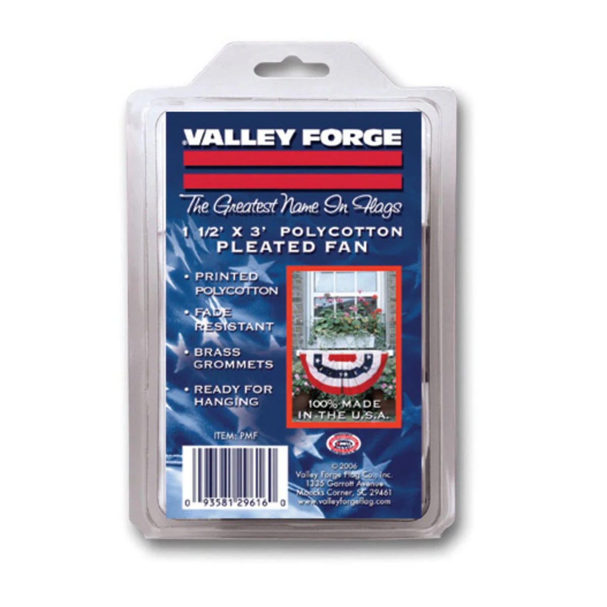 1.5ft X 3ft Printed Polycotton Pleated Fan With Stars - 12in X 18in 2 1.5ft X 3ft Printed Polycotton Pleated Fan With Stars - 12in X 18in - Image 2