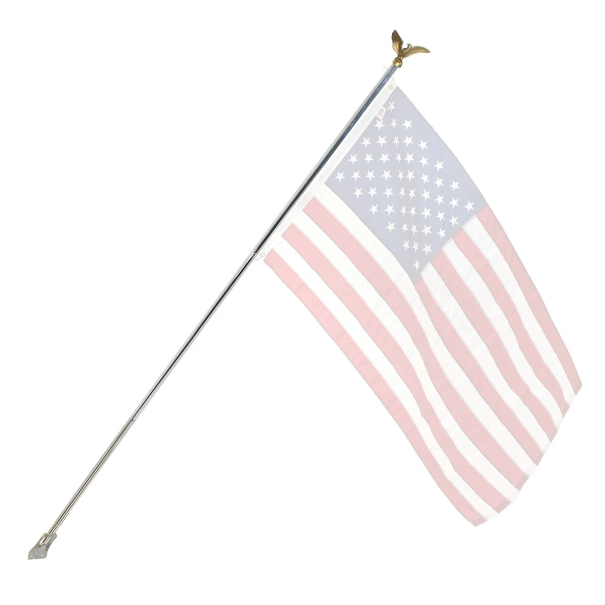Residential Silver Flagpole Set - Economy Kit 1 Residential Silver Flagpole Set - Economy Kit