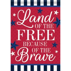 Carson Patriotic Banner Flag - Land Of The Free - 28in X 40in