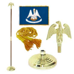 Super Tough Louisiana 3ft X 5ft Flag, Flagpole, Base, And Optional Tassel