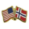 USA And Norway Double Flag Lapel Pin - 1 3/8" X 3/4"