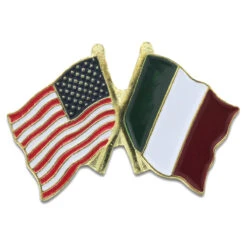 USA And Italy Double Lapel Pin - 1/2" X 3/4"