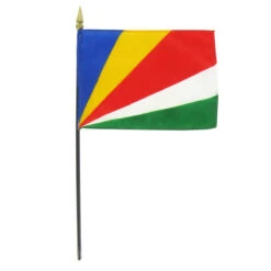 Seychelles 4" X 6" Stick Flag