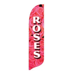 Outdoor Advertising Blade Flag - Roses - 2ft X 12ft