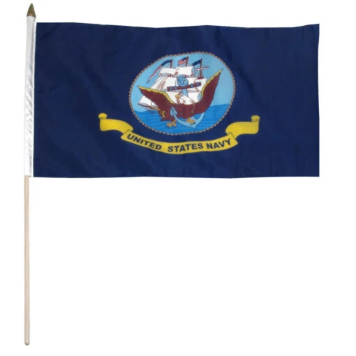 Navy Flag 12" X 18" Mounted On 24" Wooden Stick -United States Flag Shop huwsk9jzuzzrqutlgipz 94319.1682534653