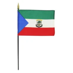 Equatorial Guinea 4" X 6" Stick Flag