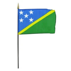 Solomon Islands 4" X 6" Stick Flag