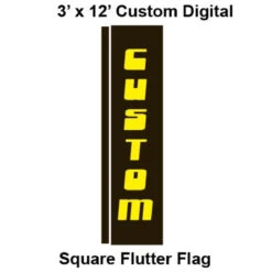 Custom Digital 3' X 12' Square Flutter Flag