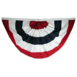 27" X 54" Sewn Nylon Pleated Fan -No Stars