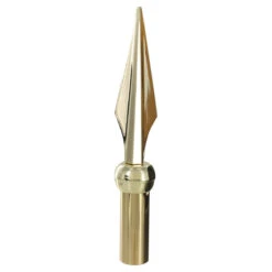7in Gold Spear Topper With Ferrule - Oak Pole Only