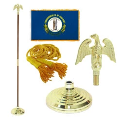 Super Tough Kentucky 3ft X 5ft Flag, Flagpole, Base, And Optional Tassel