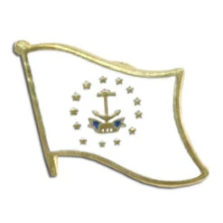 Rhode Island Flag Lapel Pin - 3/4" X 1/2"