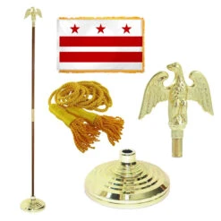 Super Tough D.C. 4ft X 6ft Flag, Telescoping Flagpole, Base, And Optional Tassel