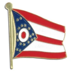 Ohio Flag Lapel Pin - 3/4" X 1/2"