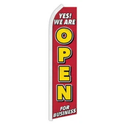 Yes We Are Open Swooper Flag