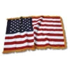 Indoor American 3' X 5' Nylon Flag With Pole Hem And Fringe