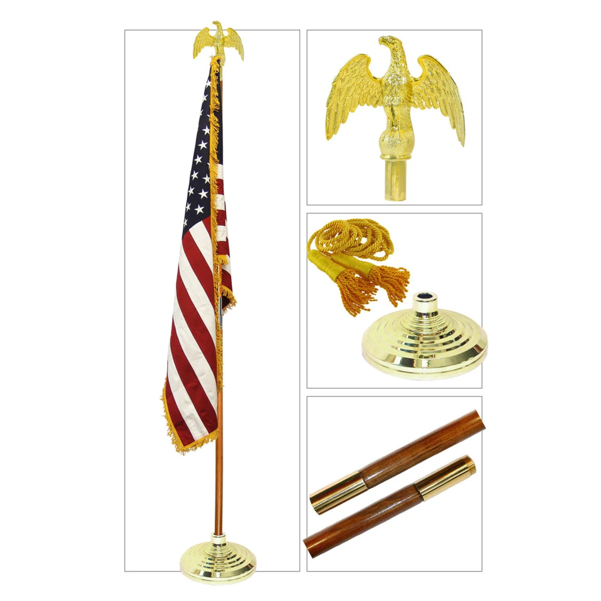 8ft U.S. Indoor Flag Set By Valley Forge 1 8ft U.S. Indoor Flag Set By Valley Forge