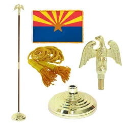 Super Tough Arizona 4ft X 6ft Flag, Telescoping Flagpole, Base, And Optional Tassel