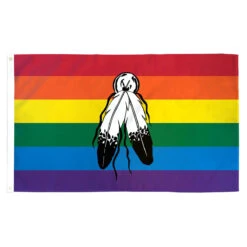 Two Spirit Rainbow Flag 3ft X 5ft Printed Polyester