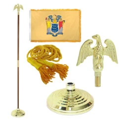 Super Tough New Jersey 3ft X 5ft Flag, Flagpole, Base, And Optional Tassel