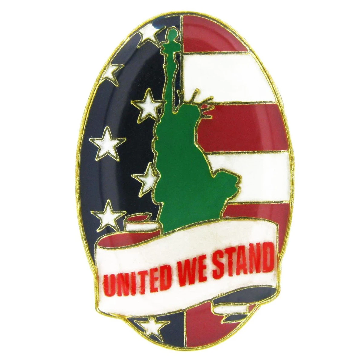 United We Stand Oval Pin -Statue Of Liberty - 1" X 1/2" 1 United We Stand Oval Pin -Statue Of Liberty - 1" X 1/2"