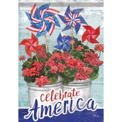 Carson Patriotic Banner Flag - Patriotic Geranium - 28in X 40in