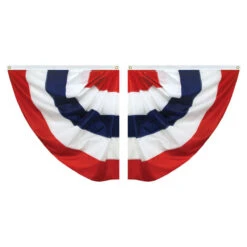 3' X 3' Sewn Half Pleated Fan - No Stars - Set Of 2