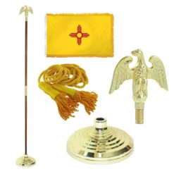 Super Tough New Mexico 4ft X 6ft Flag, Telescoping Flagpole, Base, And Optional Tassel