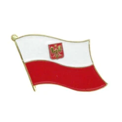 Poland With Eagle Flag Lapel Pin - 3/4" X 1/2"